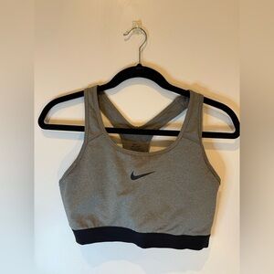 Nike Dri Fit Grey Sports Bra With Racer Back Size L